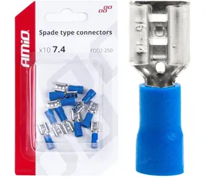 AMiO Konektory - samice modrá 6.3mm 1.5-2.5mm2 15A / sada 10ks