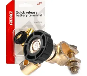 AMiO Odpojovač autobaterie/akumulátoru 12/24V 300A - na mínus pól / typ L / 90 stupňů úhel