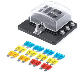 AMiO Pojistková skříňka se zemnicími svorkami 30A - 6 pozic (s pojistkami) / 6 zásuvek / LED indikace