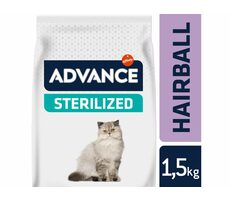 ADVANCE CAT Sterilized Hairball 1.5kg / Superprémiové krmivo (granule) / pro kastrované dospělé kočky