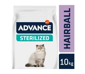 ADVANCE CAT Sterilized Hairball 10kg / Superprémiové krmivo (granule) / pro kastrované dospělé kočky