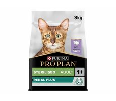 Purina Pro Plan Cat Renal Plus Sterilised krůta 3kg / Granule pro kočky / pro kastrované kočky od 1 roku