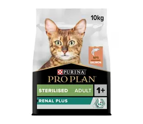 Purina Pro Plan Cat Renal Plus Sterilised losos 10kg / Granule pro kočky / pro kastrované kočky od 1 roku