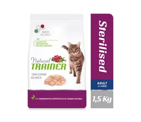 Natural Trainer Cat Serilised drůbeží maso 1.5kg / Granule pro kočky / pro dospělé kastrované kočky