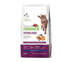 Trainer Natural Cat STERILISED losos 1.5kg / Granule pro kočky / pro sterilizované dospělé kočky