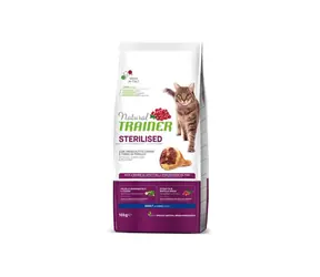 Natural Trainer Cat STERILISED sušená šunka 10kg / Granule pro kočky / pro sterilizované dospělé kočky