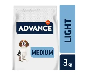 ADVANCE DOG MEDIUM Light 3kg / Granule pro psy / pro psy středních plemen s nadváhou nebo s tendencí přibírat