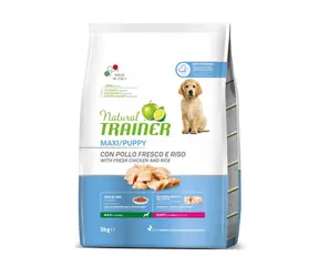Natural Trainer Maxi Puppy čerstvé kuře 3kg / Kompletní superprémiové krmivo pro štěňata (od 2 měsíců) velkých a obřích 