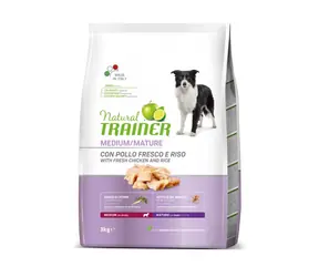 Natural Trainer Medium Maturity čerstvé kuře 3kg / Kompletní krmivo pro staré psy středních plemen