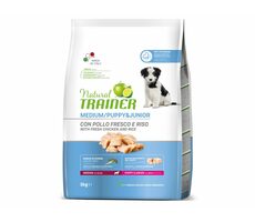 Trainer Natural Medium Puppy&Jun čerstvé kuře 3kg / Kompletní krmivo pro štěňata a mladé psy středních plemen