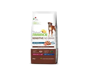 Natural Trainer Sensitive dog NO GRAIN M/M pstruh 12kg / Kompletní krmivo pro dospělé psy středních a velkých plemen
