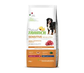 Natural Trainer Sensitive No gluten Adult Medium/Maxi jehněčí 12kg / Kompletní krmivo pro střední a velká plemena psů