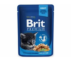 Brit Cat Premium Pouches kuřecí kousky pro koťata 100g