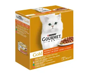 Purina Gourmet Gold multipack Exotic (8ks) - kousky masa ve šťávě / Konzervy pro kočky