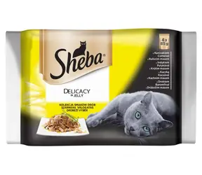 Sheba DELICACY in Jely Drůbeží výběr 4pack 340g / Kapsičky pro kočky