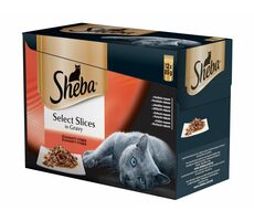 Sheba SELECT SLICES in Gravy Šťavnatý výběr 12pack 1020g / Kapsičky pro kočky