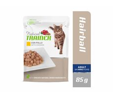 Natural Trainer Cat Adult HAIRBALL kuře 85 g / Kapsička pro kočky