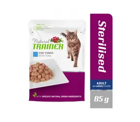 Natural Trainer Cat STERILISED tuňák 85 g / Kapsička pro kočky