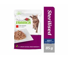 Natural Trainer Cat STERILISED hovězí 85 g / Kapsička pro kočky