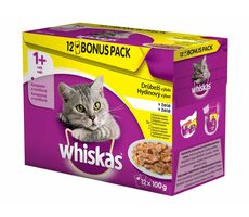 Whiskas Drůbeží výběr v želé BONUS 12pack 1200g / Kapsičky pro kočky