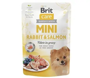 Brit Care Mini Rabbit&Salmon fillets in gravy 85g / Kapsička pro psy