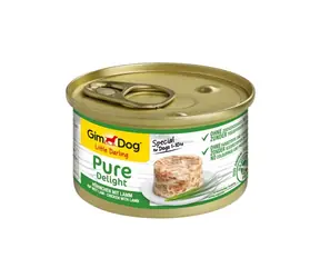 GIMBORN GimDog PURE DELIGHT kuřecí s jehněčím 85g / Konzerva pro psy
