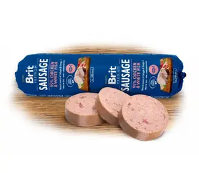 Brit Sausage Chicken & White Fish 800g / Salám pro psy