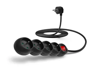 CONNECT IT CES-1011 černá / Prodlužovací kabel / 3m / 4 zásuvky / vypímač