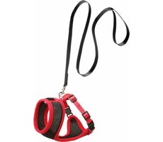 Flamingo Postroj a vodítko pro kočky černá/červená L
