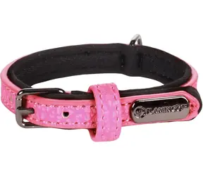 Flamingo Leza Obojek s neoprenovým polstrováním růžová XXS