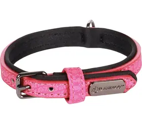 Flamingo Leza Obojek s neoprenovým polstrováním růžová XS