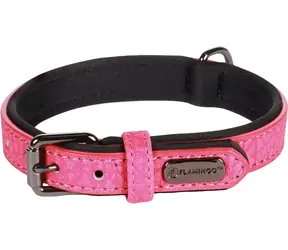 Flamingo Leza Obojek s neoprenovým polstrováním růžová XS/S