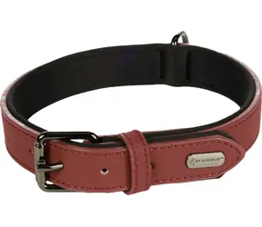 Flamingo Binti Kožený obojek s neoprenem červená M/L