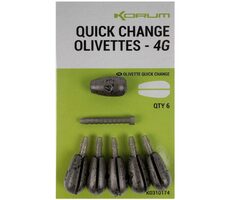 KORUM Rychlovýměnná zátěž Quick Change Olivettes 4g 6ks