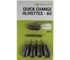 KORUM Rychlovýměnná zátěž Quick Change Olivettes 6g 5ks