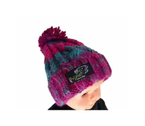 R-SPEKT Dětský kulich Maxi PomPom Beanie Modrovínový