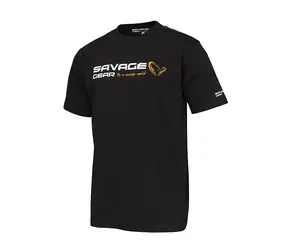 Savage Gear Tričko Signature Logo T-Shirt Black Ink XXL
