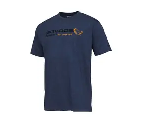 Savage Gear Tričko Signature Logo T-Shirt Blue Melange S