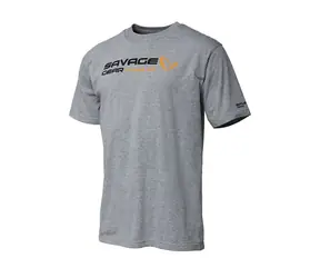 Savage Gear Tričko Signature Logo T-Shirt Grey Melange XL