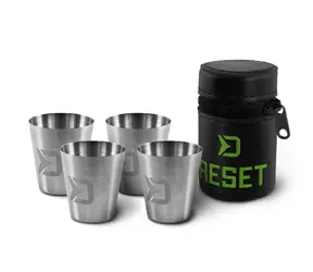 Delphin Set nerezových pohárků Reset 4v1 30ml 4ks