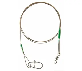 Cormoran Lanko 7x7 Wire Leader Swivel and Corlock Snap Hook 6kg 20cm 2ks