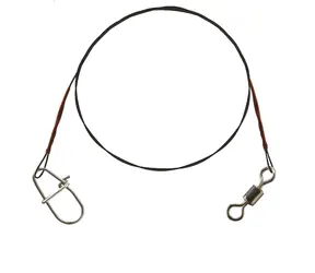 Cormoran Lanko 1x1 Titanium Leader Single Strand Swivel and Corlock Snap Hook 12kg 20cm 2ks