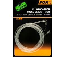 FOX Návazec Fluorocarbon Fused Leader Kwik Change Swivel 30lb Velikost 7 115cm