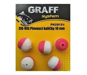 Graff Zig-Rig Plovoucí kuličky 10mm Bílá/Červená