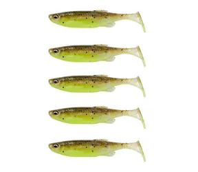 Savage Gear Gumová nástraha Fat Minnow T-Tail 13cm 20g Green Pearl Yellow 5ks