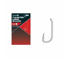 Nash Háček Pinpoint Twister Long Shank Barbless Velikost 8 10ks