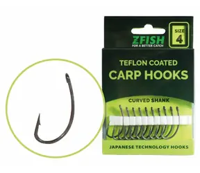 Zfish Háček Teflon Hooks Curved Shank Velikost 8 10ks