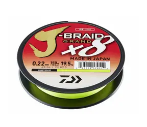 Daiwa Šňůra J-Braid Grand X8 Chartreuse 135m 0,24mm 22kg