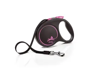 Flexi Black Design L 5m/50kg růžová / Vodítko