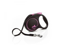 Flexi Black Design M 5m/25kg růžová / Vodítko